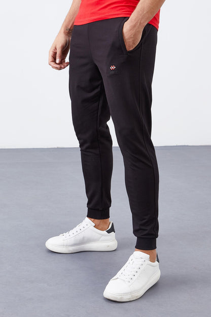 Black zippered pocket with a narrow collar Jogger men's tracksuit Pabts