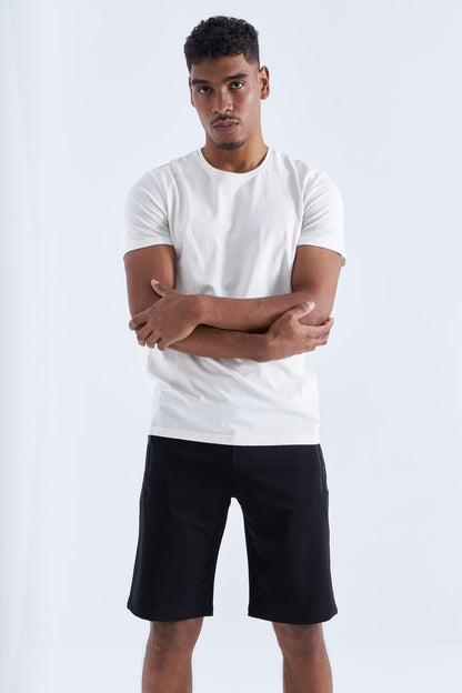 Black Zippered Pocket Detailed Standard Fit Men's Shorts - 81141