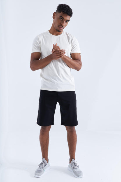 Black Zippered Pocket Detailed Standard Fit Men's Shorts - 81141