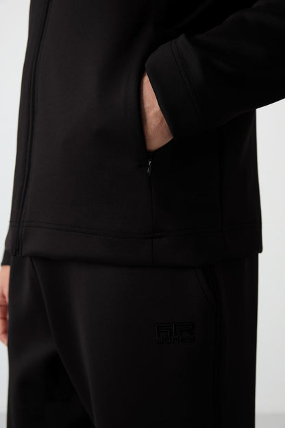 Black Bran Scuba Fabric Men's Tracksuit Set - 85199