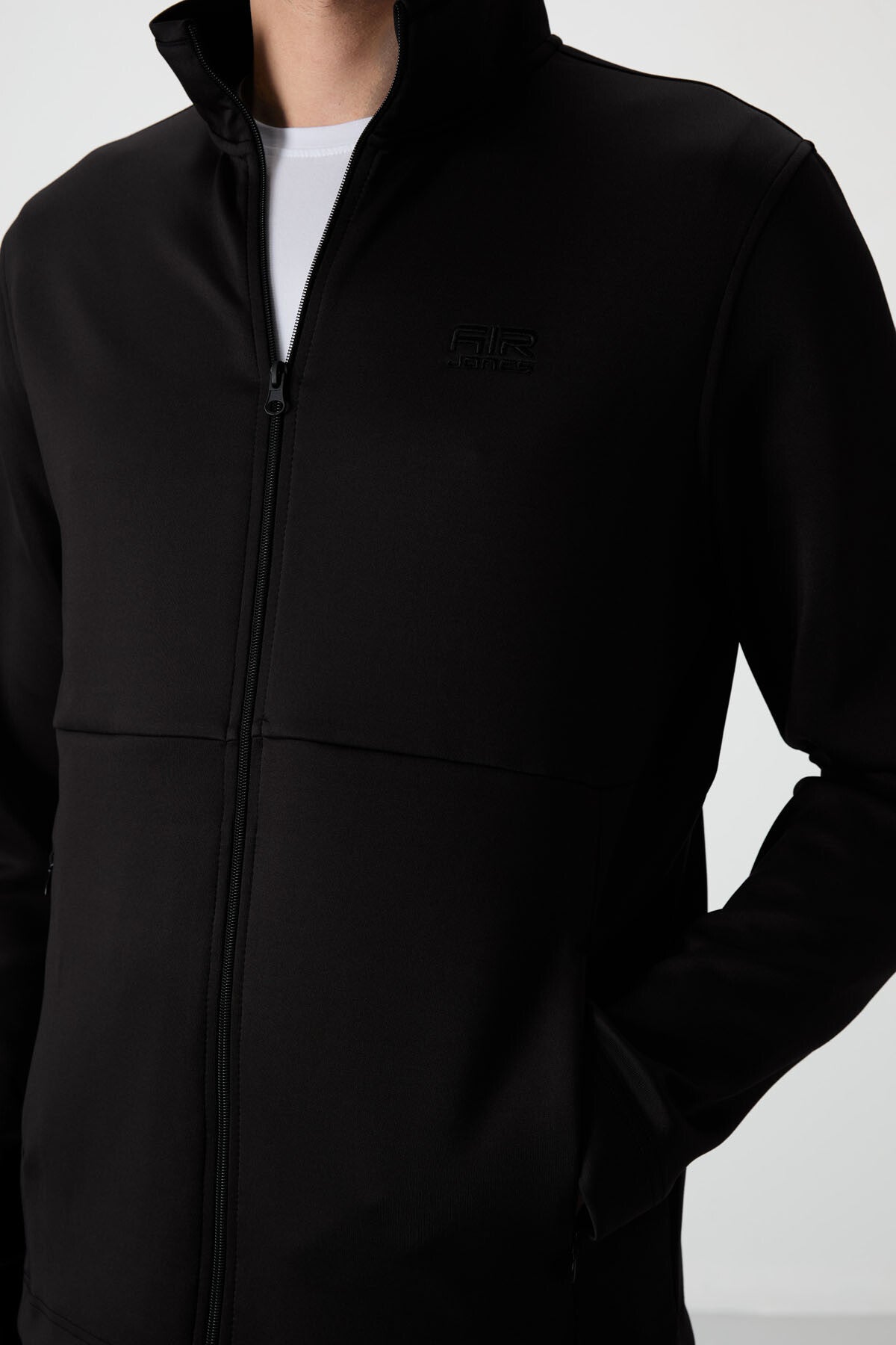 Black Bran Scuba Fabric Men's Tracksuit Set - 85199