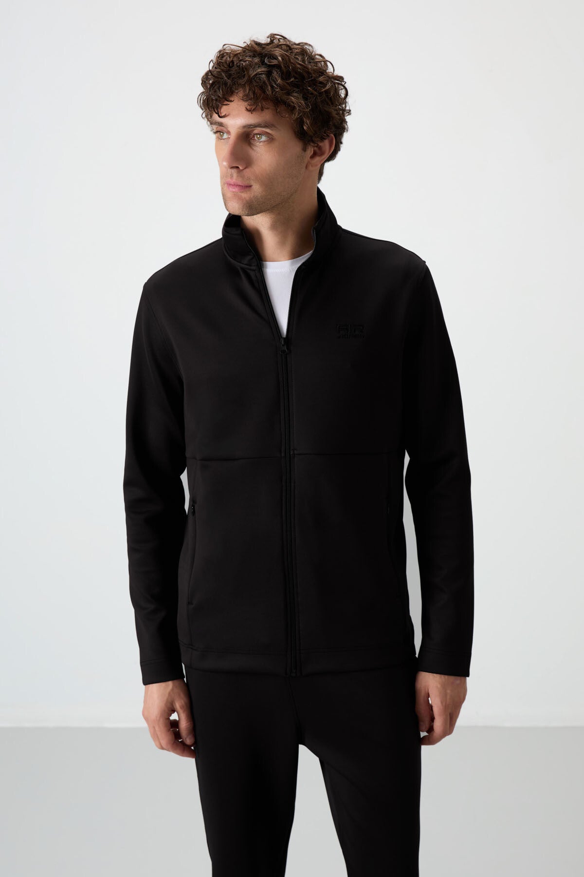 Black Bran Scuba Fabric Men's Tracksuit Set - 85199