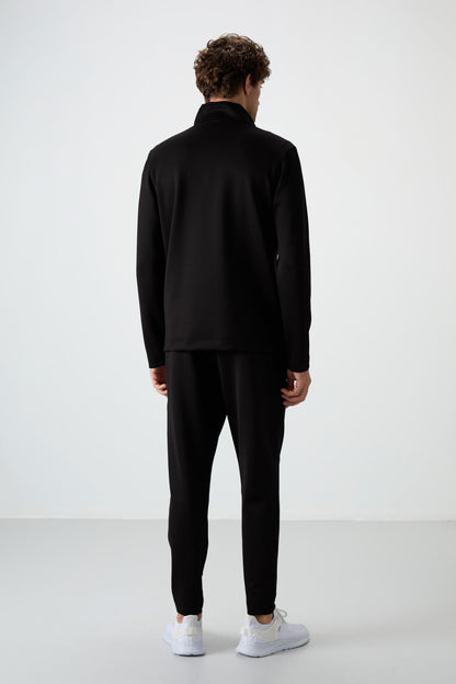 Black Bran Scuba Fabric Men's Tracksuit Set - 85199