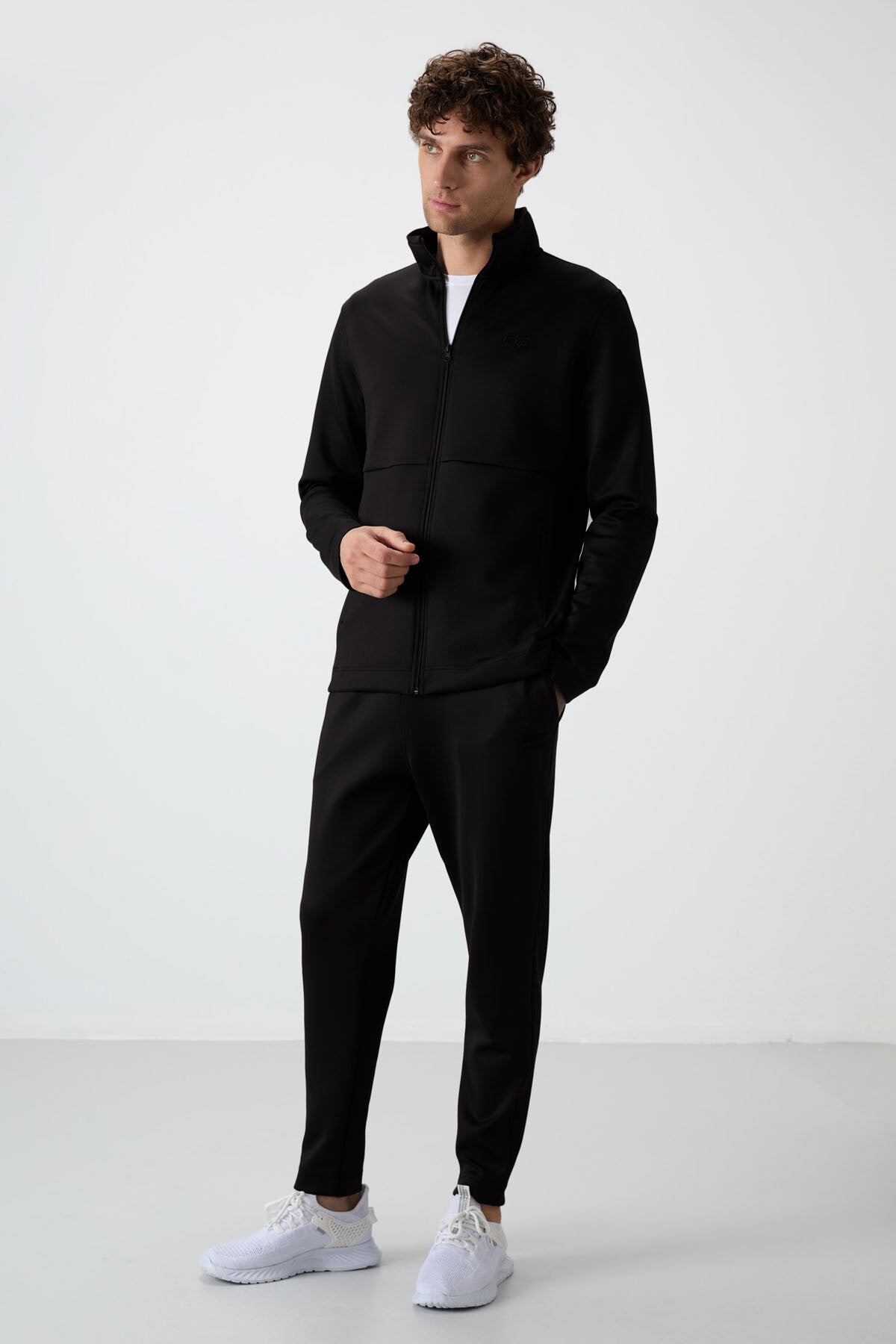 Black Bran Scuba Fabric Men's Tracksuit Set - 85199