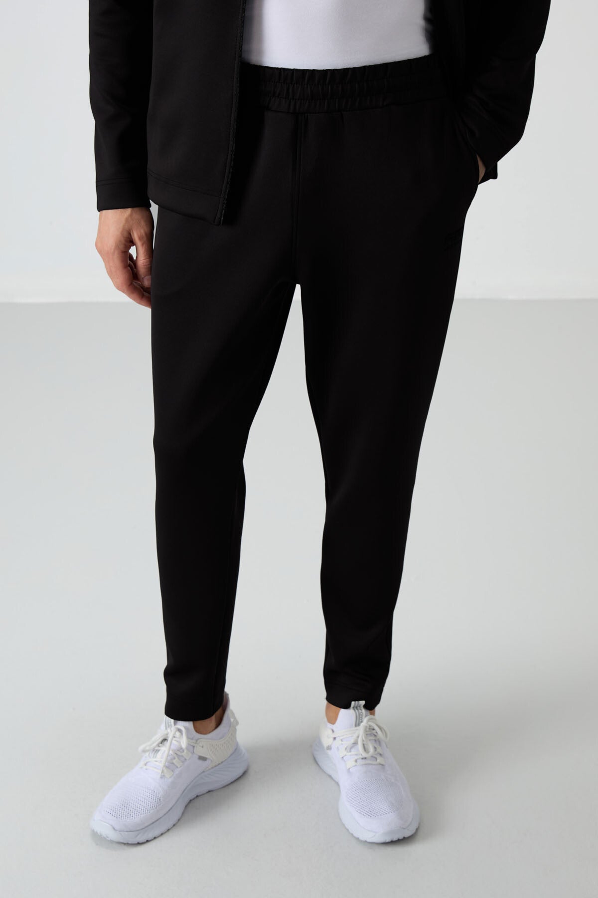 Black Bran Scuba Fabric Men's Tracksuit Set - 85199
