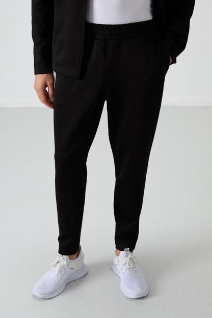 Black Bran Scuba Fabric Men's Tracksuit Set - 85199