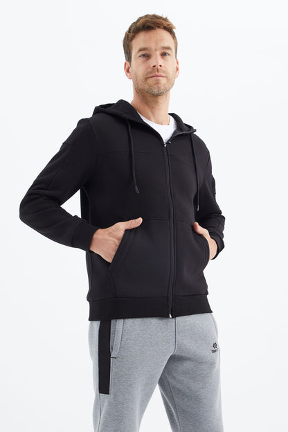 Black Zippered Men's Sweatshirt - 88303