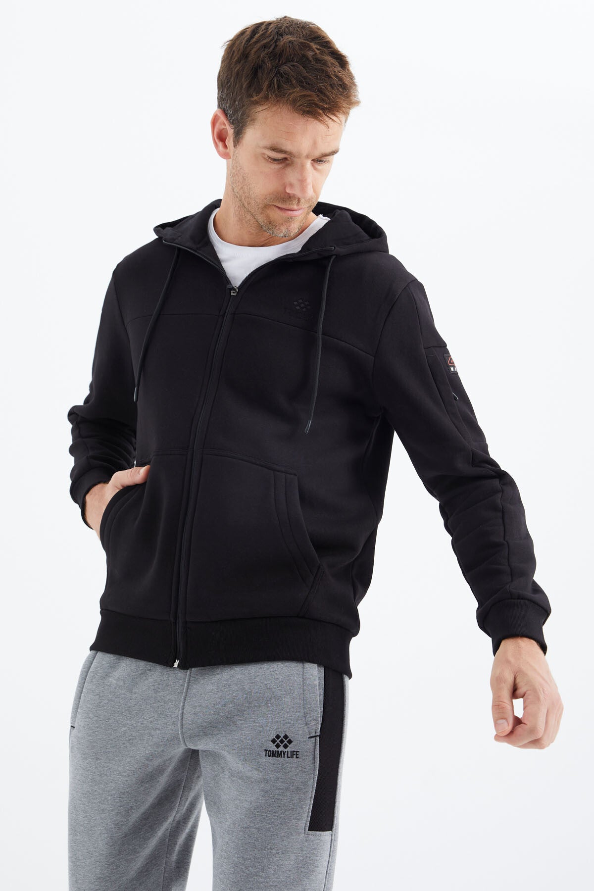 Black Zippered Men's Sweatshirt - 88303