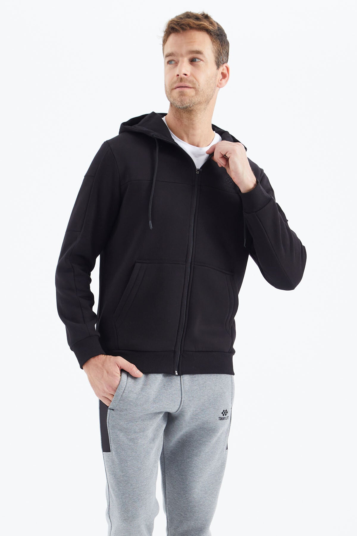 Black Zippered Men's Sweatshirt - 88303