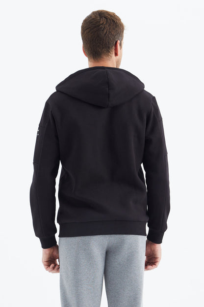 Black Zippered Men's Sweatshirt - 88303