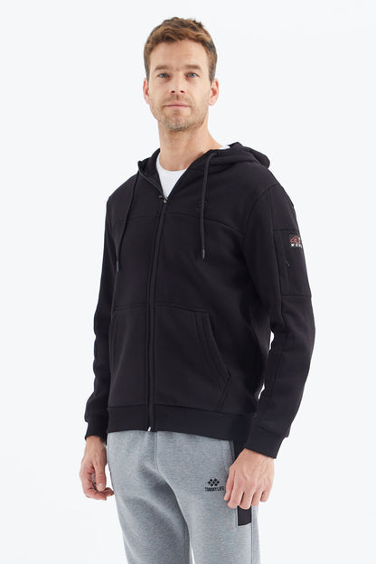 Black Zippered Men's Sweatshirt - 88303