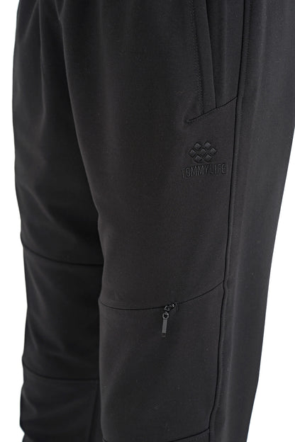 Black Hidden Pocket Detailed Standard Fit Men's Jogger Tracksuit Bottom - 84958