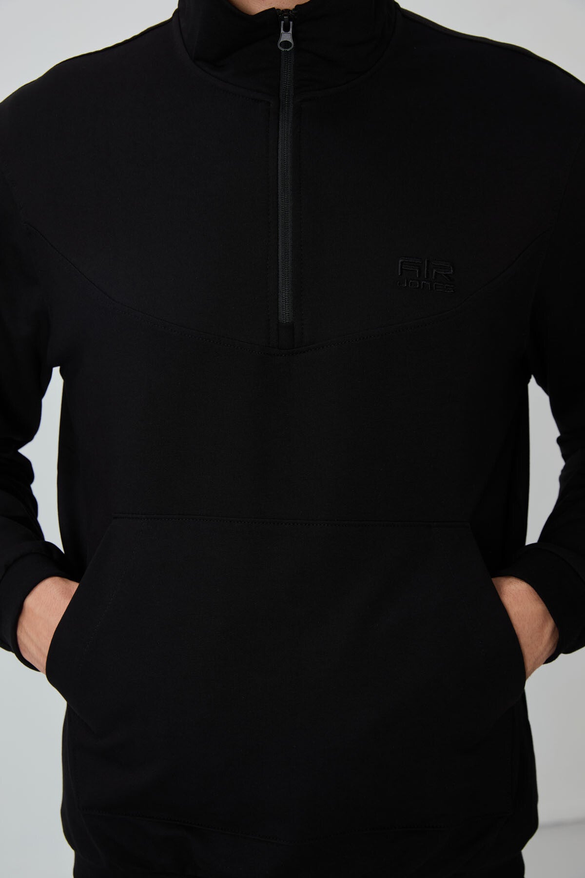 Herbert Black Stand Collar Tracksuit Set - 85233