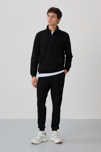 Herbert Black Stand Collar Tracksuit Set - 85233
