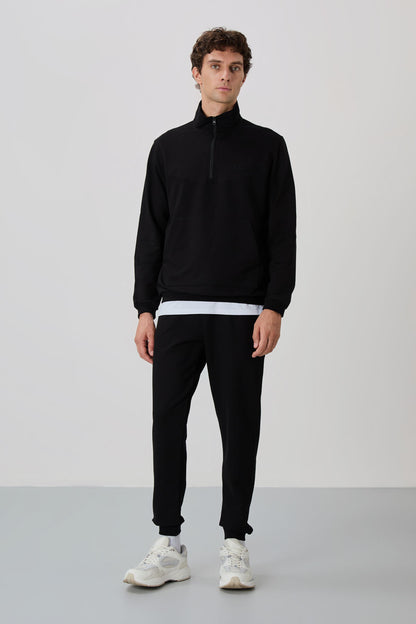 Herbert Black Stand Collar Tracksuit Set - 85233