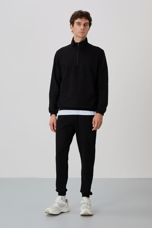 Herbert Black Stand Collar Tracksuit Set - 85233