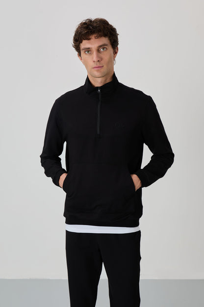 Herbert Black Stand Collar Tracksuit Set - 85233
