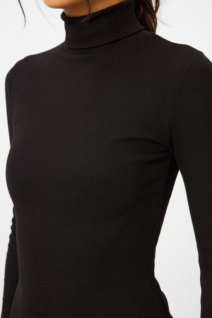 Black Knitted Corset Tight Fit Sailor Collar Women's Dress - 97117