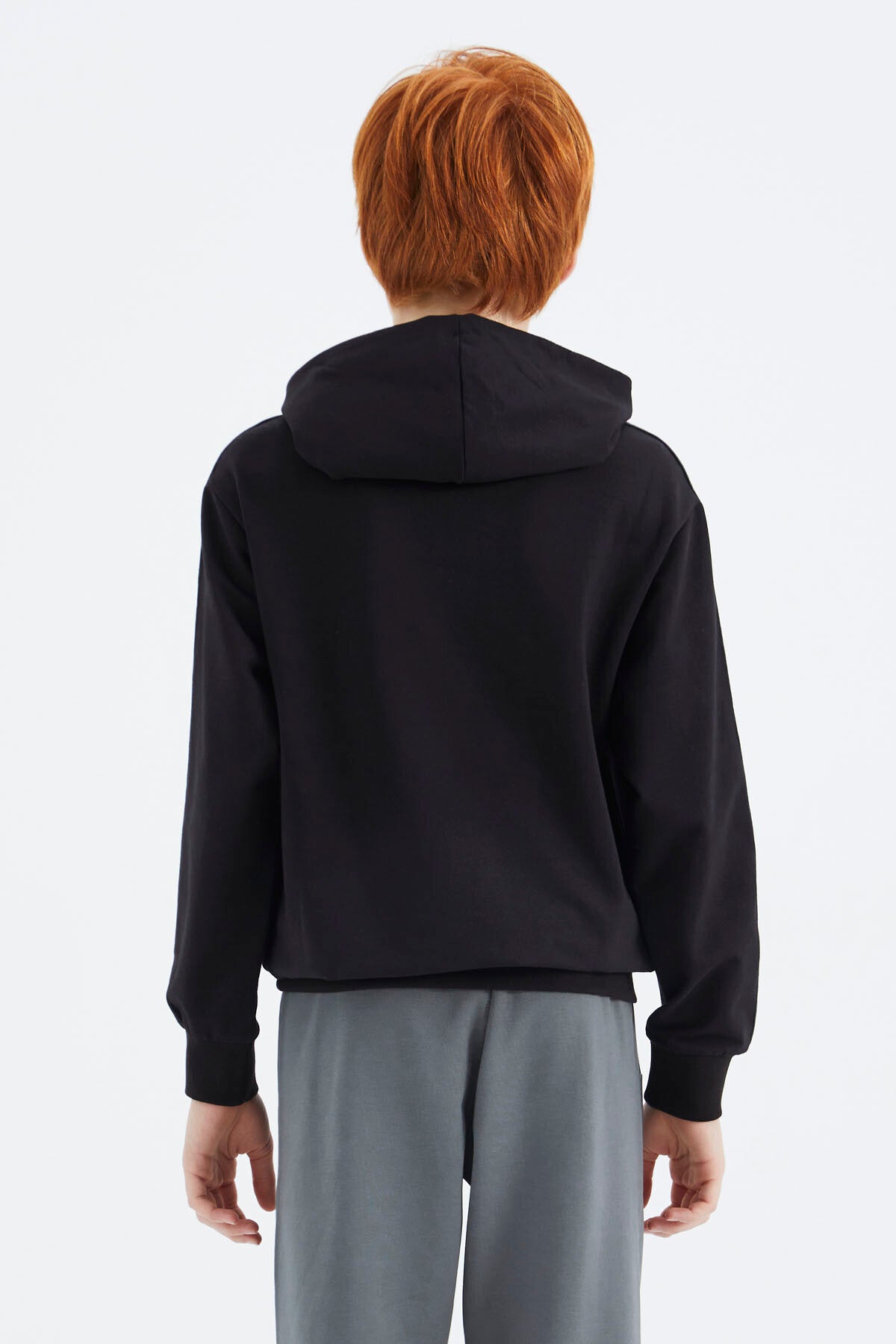Black Kangaroo Print Boys' Sweatshirt - 11176
