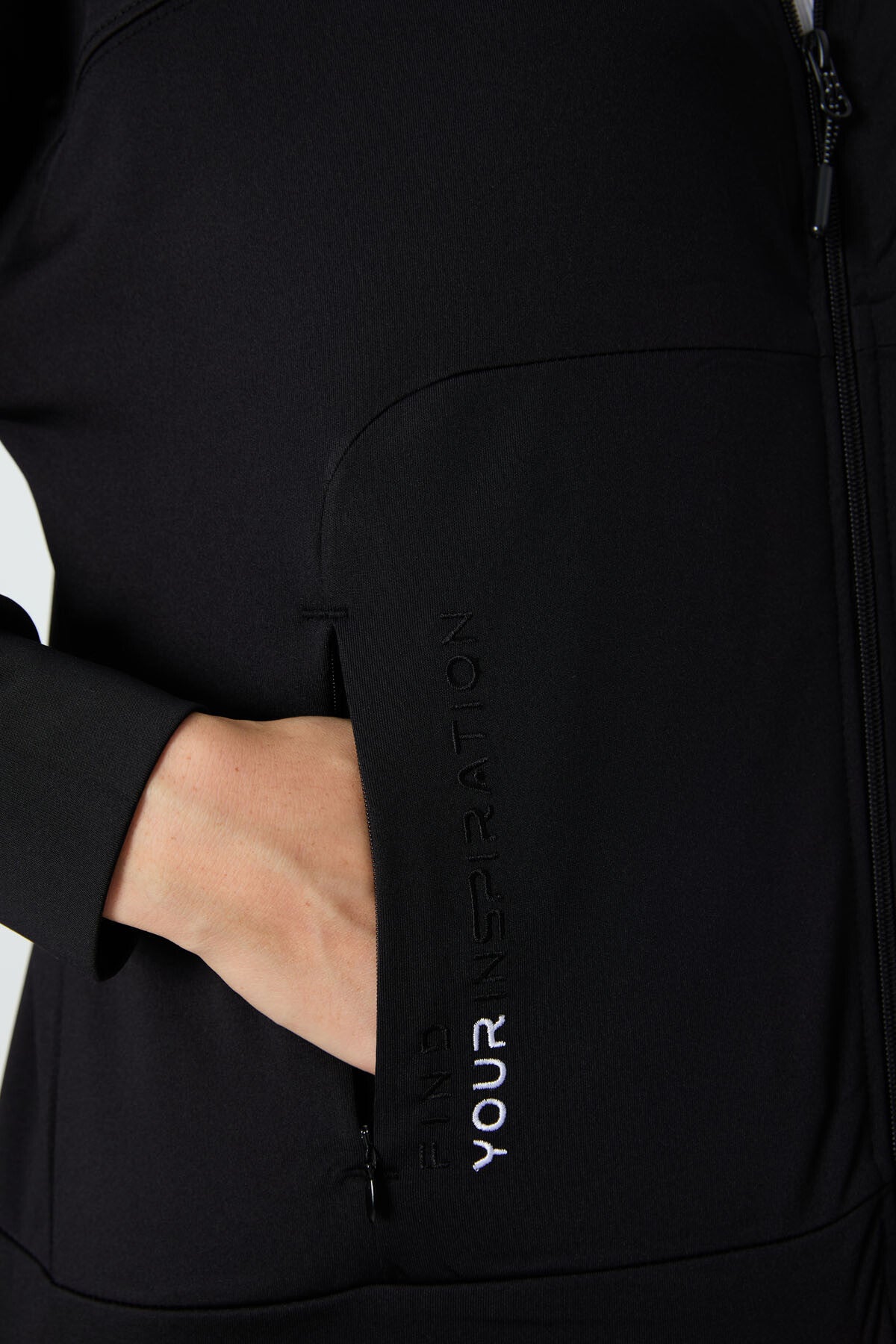 Black Hooded Hidden Pocket Detailed Standard Fit Women's Tracksuit Set - 95306