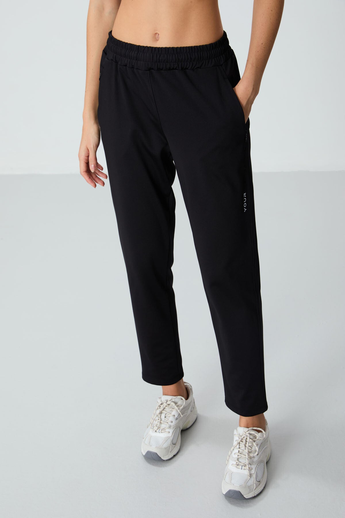 Black Hooded Hidden Pocket Detailed Standard Fit Women's Tracksuit Set - 95306