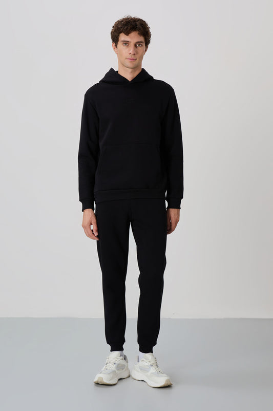 David Black Hooded Men's Tracksuit Set - 85192