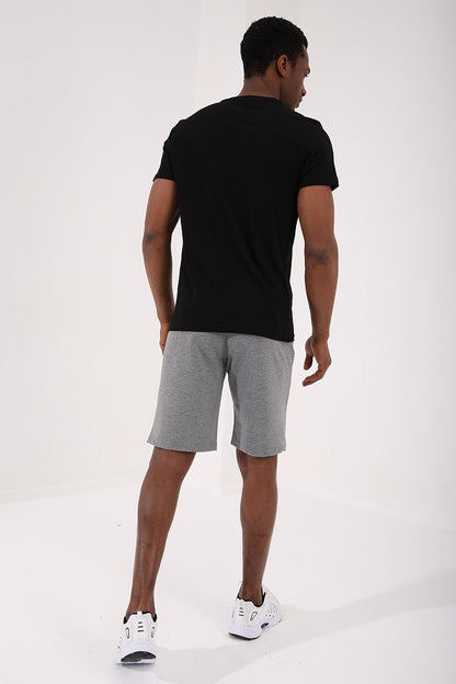 Black Eagle Print Standard Fit O Collar Men's T-Shirt - 87932