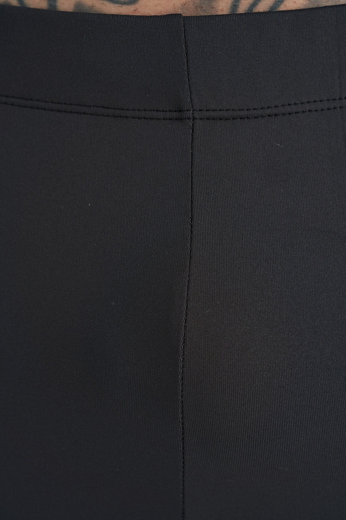 Black Logo Printed High Waist Slim Fit Active Sports Men's Tights - 84989