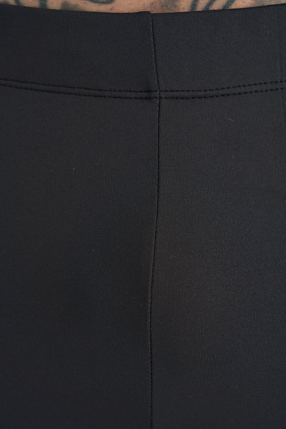 Black Logo Printed High Waist Slim Fit Active Sports Men's Tights - 84989