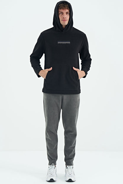 Black Men's Fleece Sweatshirt - 88301
