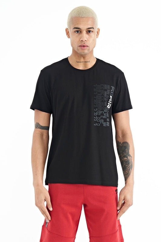 Black Alan Standard Fit Men's T-Shirt - 88208