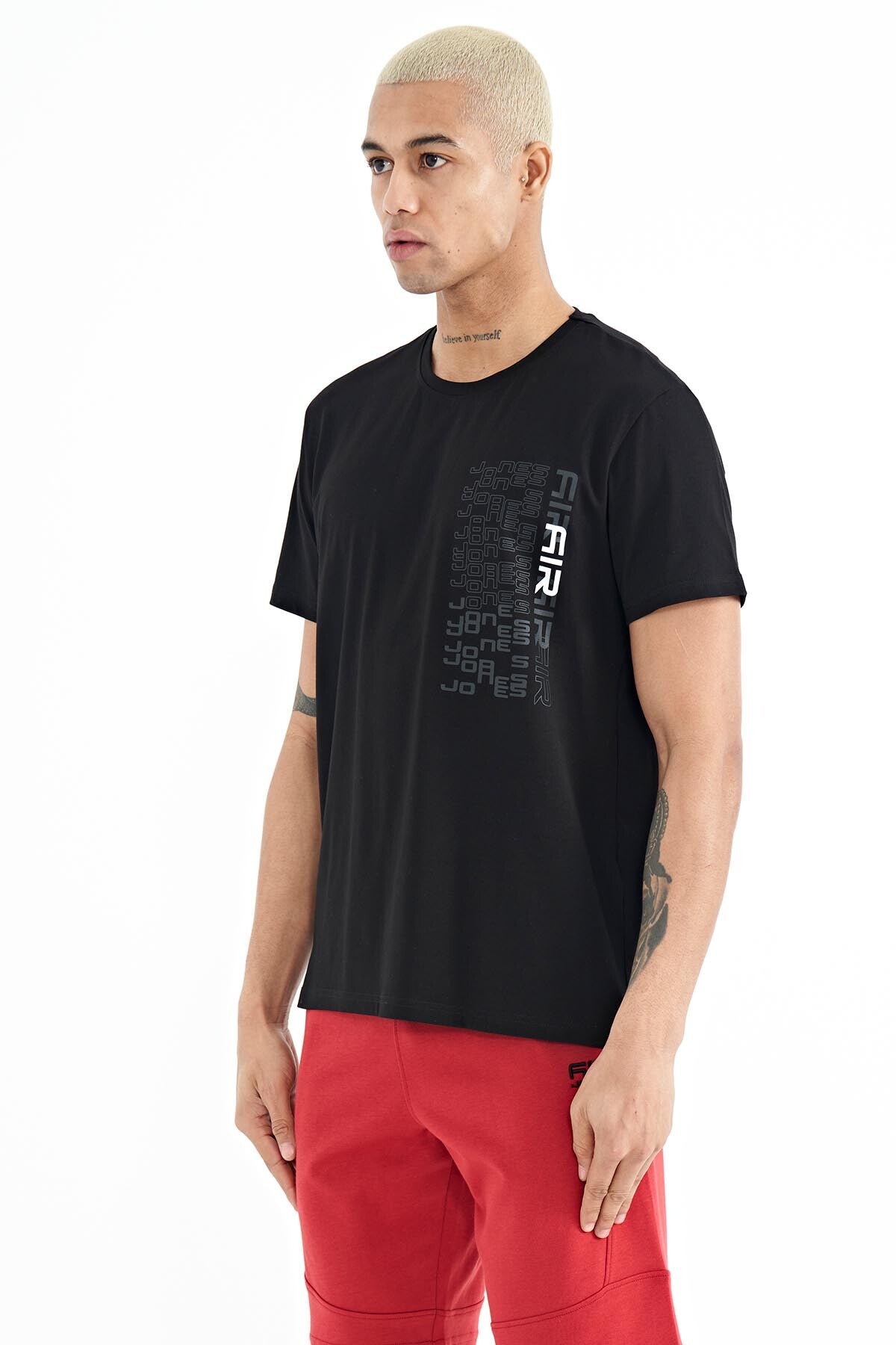 Black Alan Standard Fit Men's T-Shirt - 88208