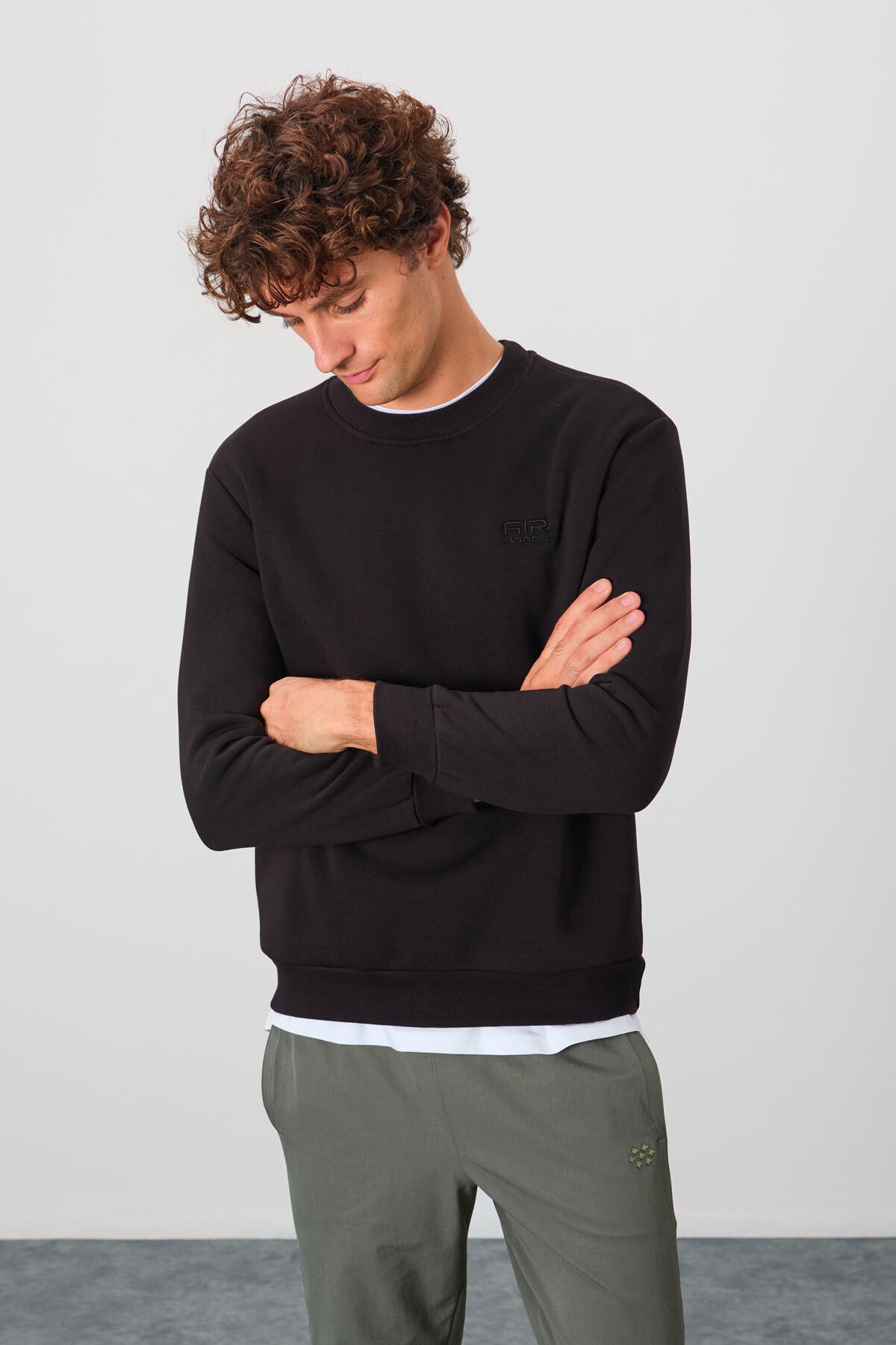Omar Black Brushed Men's Sweatshirt - 88137