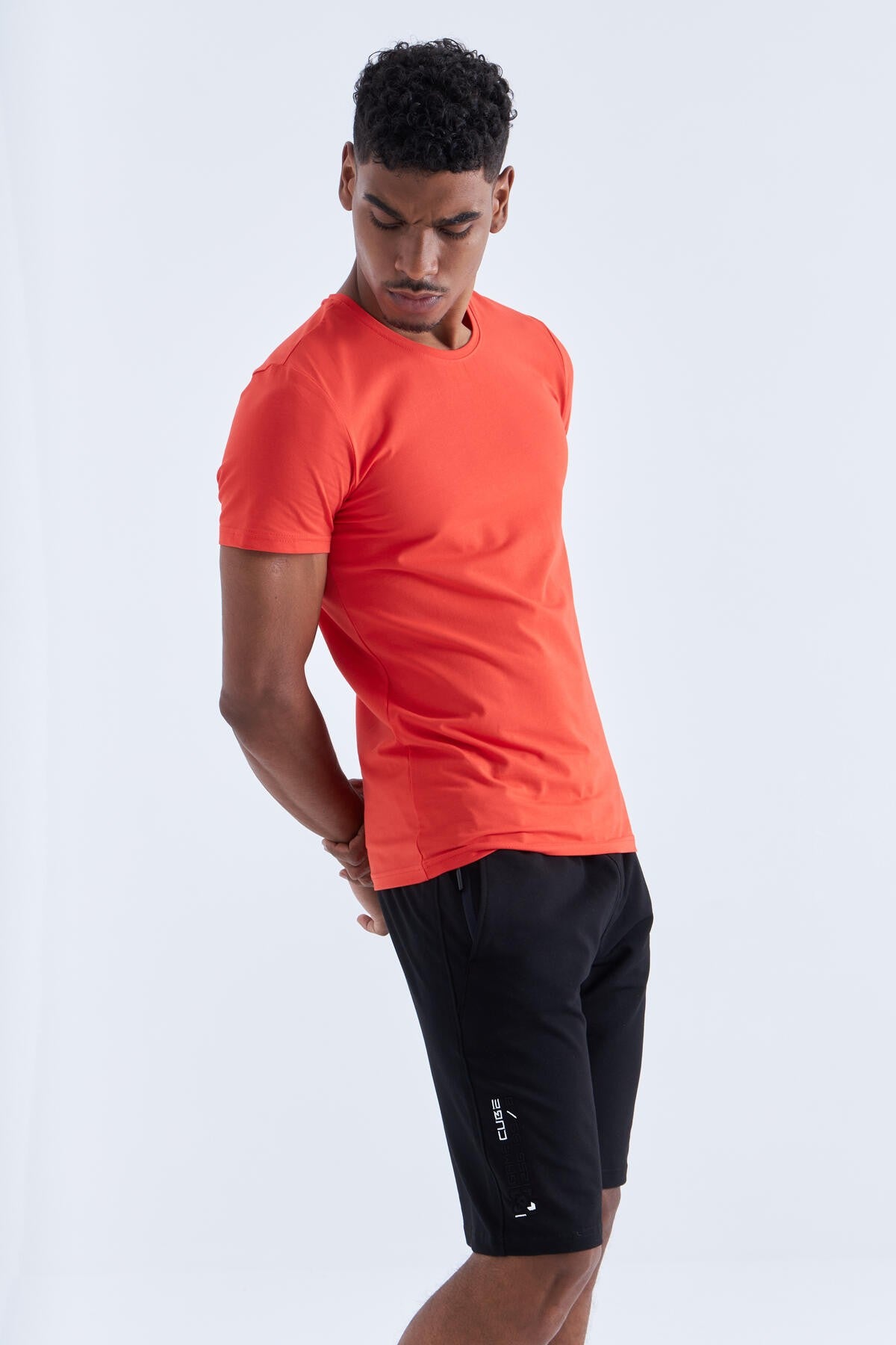 Black Single Zipper Pocket Detailed Laced Standard Fit Men's Shorts - 81202