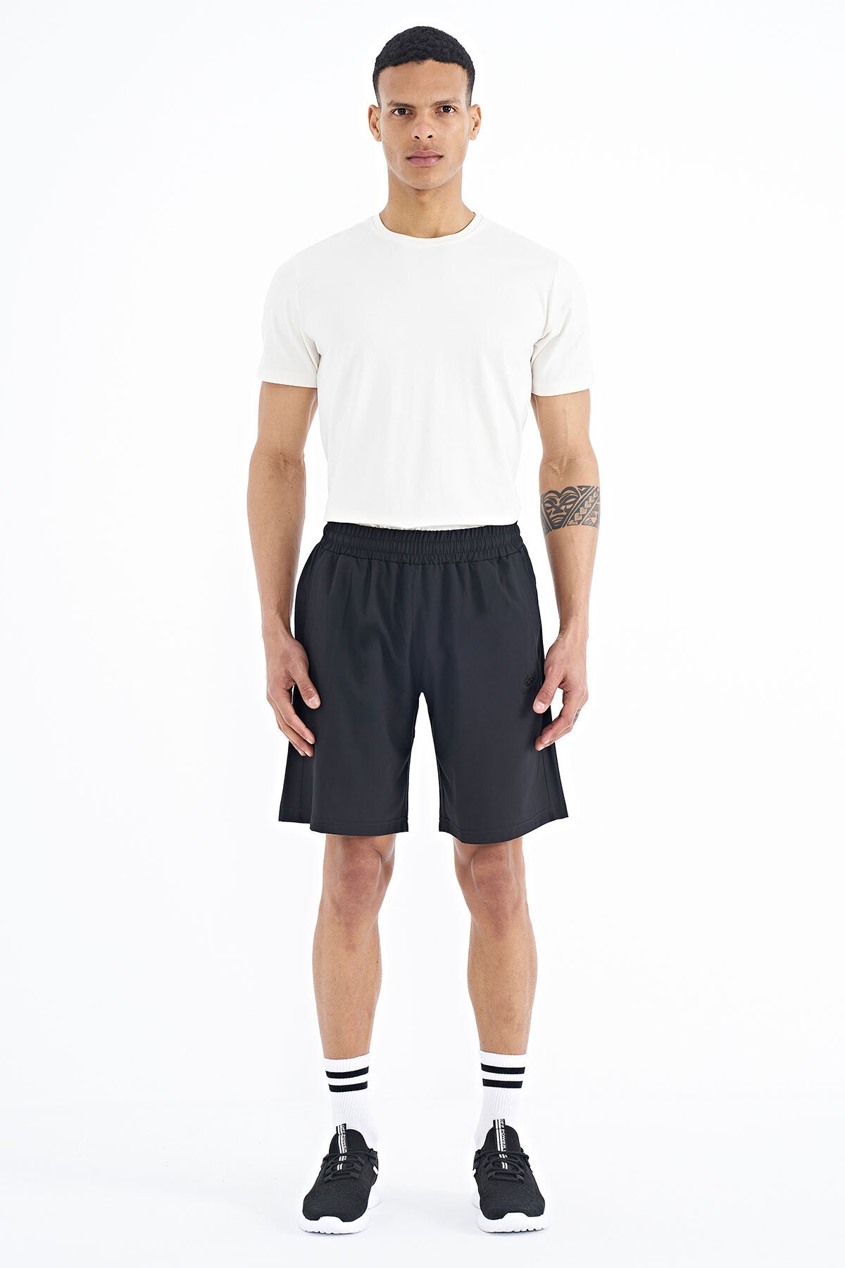 Black Side Pocket Detailed Elastane Men's Shorts - 81238