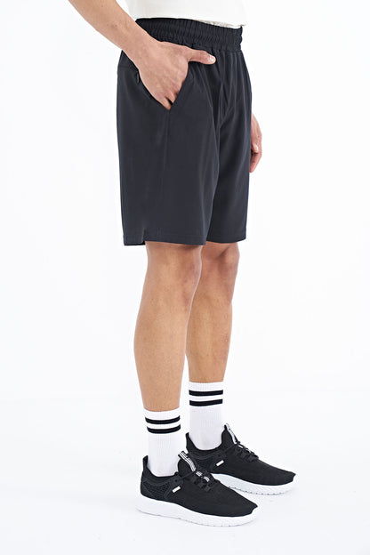 Black Side Pocket Detailed Elastane Men's Shorts - 81238