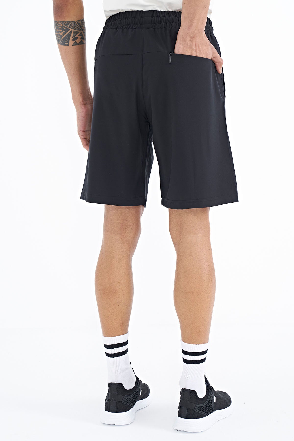 Black Side Pocket Detailed Elastane Men's Shorts - 81238