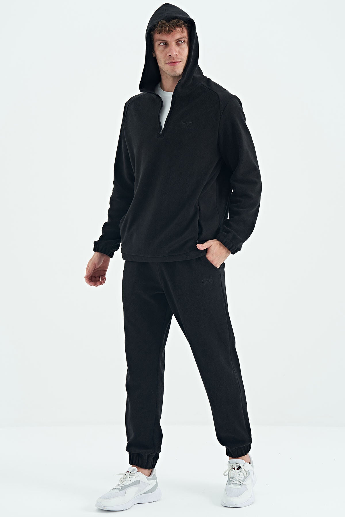 Hector Black Hooded Fleece Men's Tracksuit Set - 85227