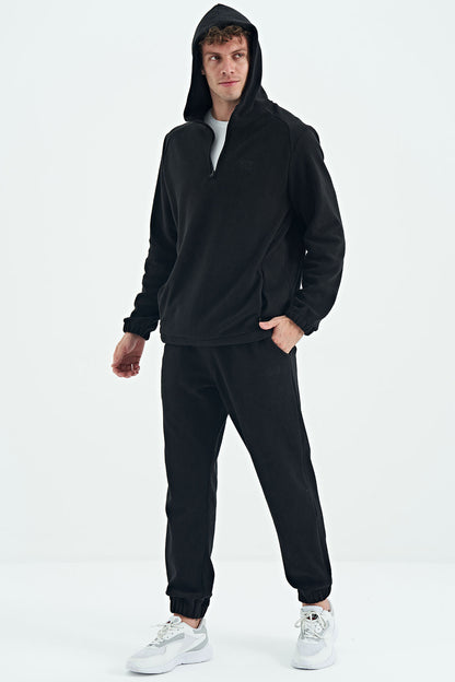 Hector Black Hooded Fleece Men's Tracksuit Set - 85227