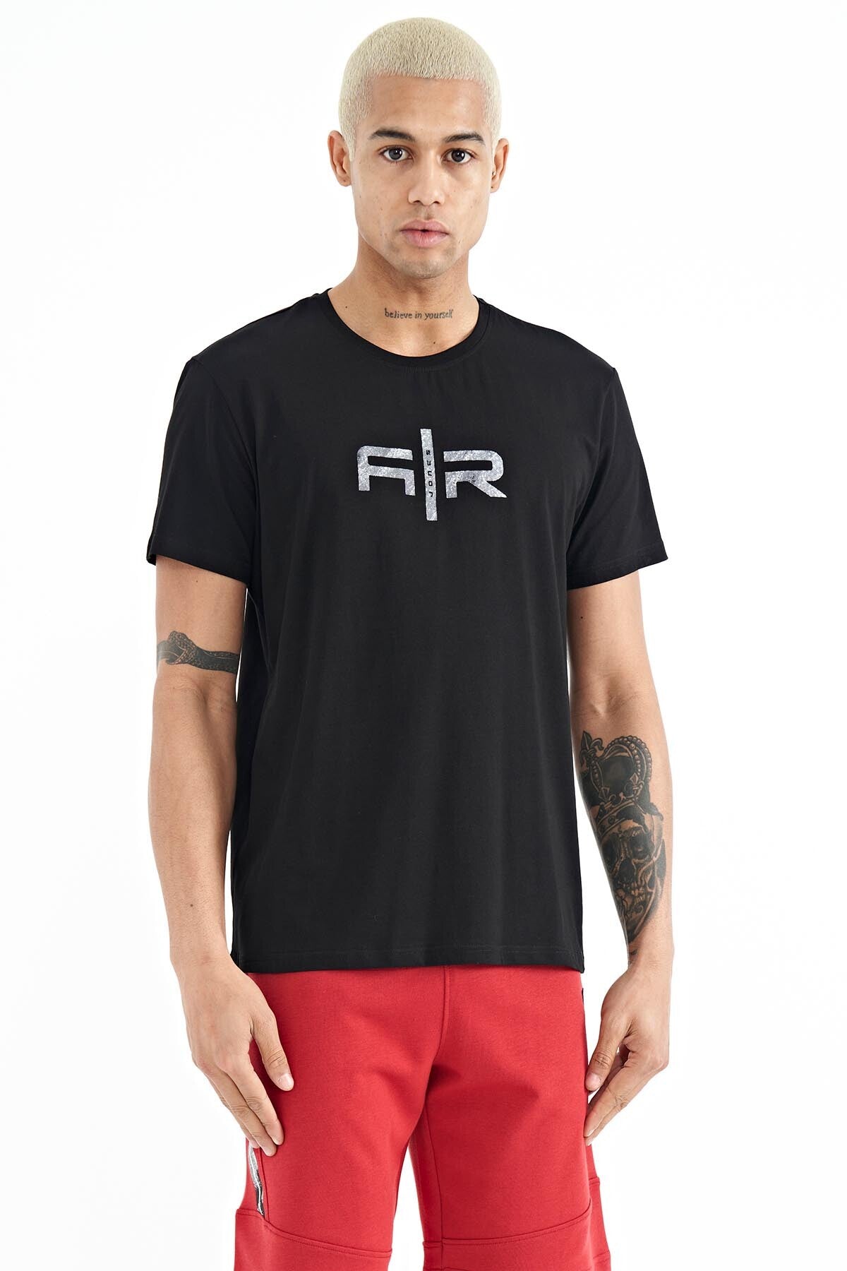 Boris Black Standard Fit Men's T-Shirt - 88206