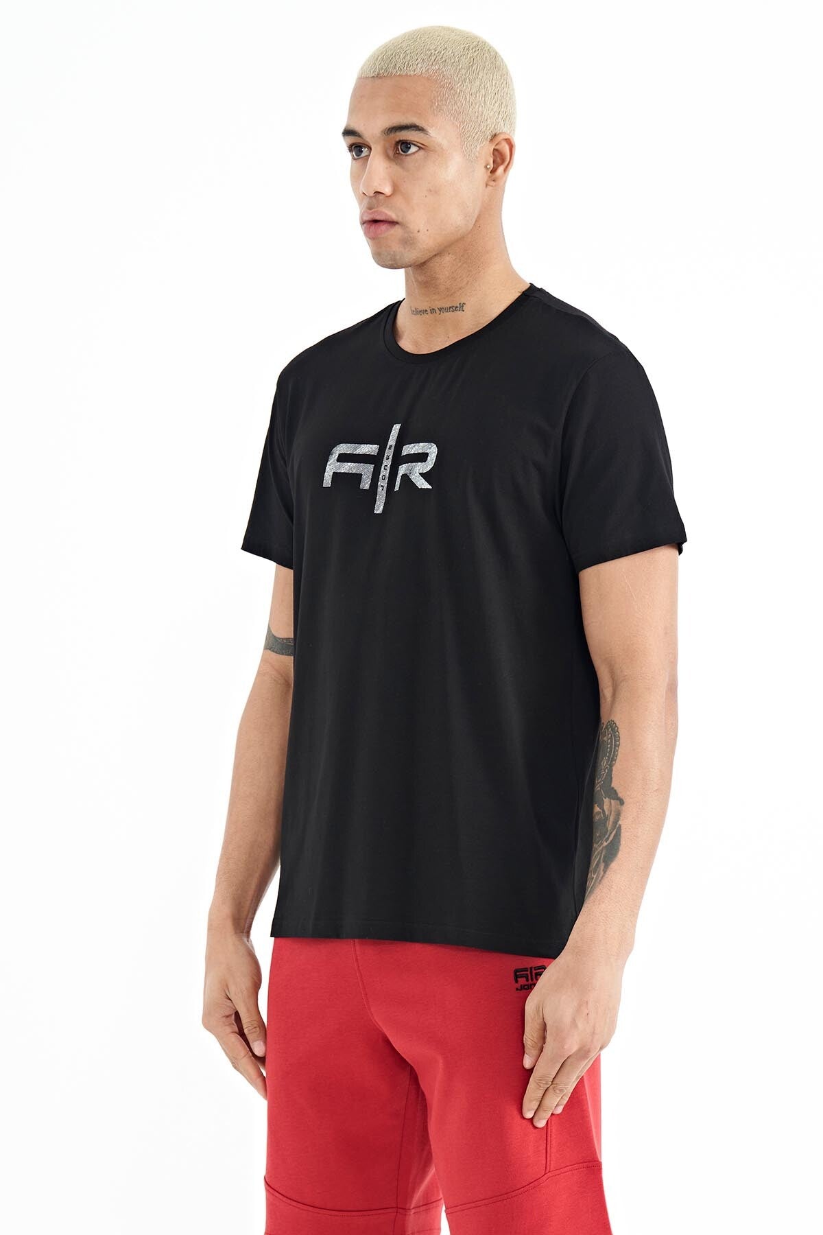 Boris Black Standard Fit Men's T-Shirt - 88206