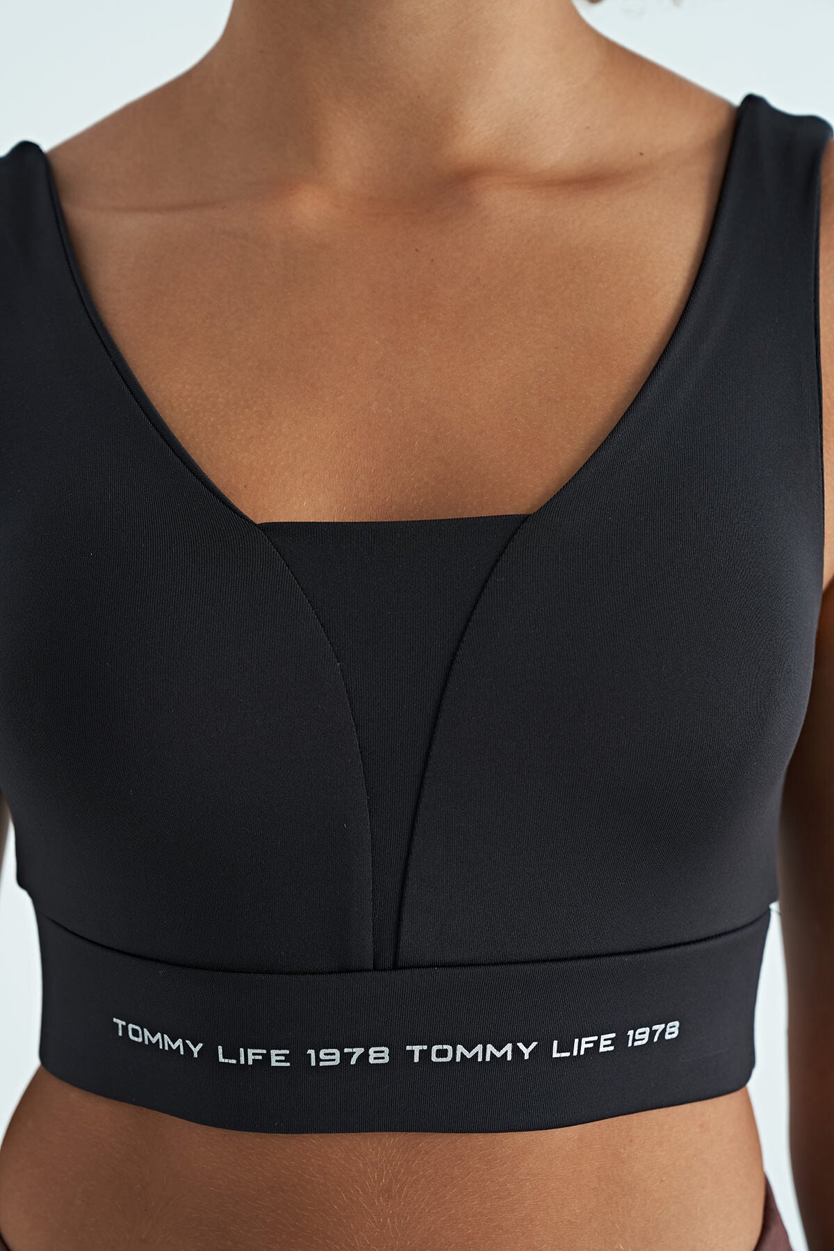 Black Print Color Block Slim Fit Scuba Fabric Women's Bustier - 97271