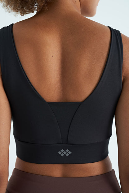 Black Print Color Block Slim Fit Scuba Fabric Women's Bustier - 97271