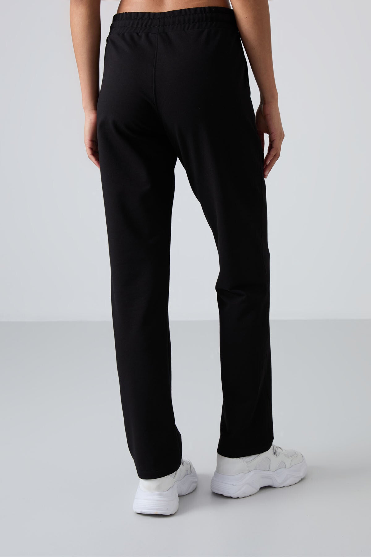 Black High Waist Comfort Fit Classic Leg Women's Tracksuit Bottom - 94584