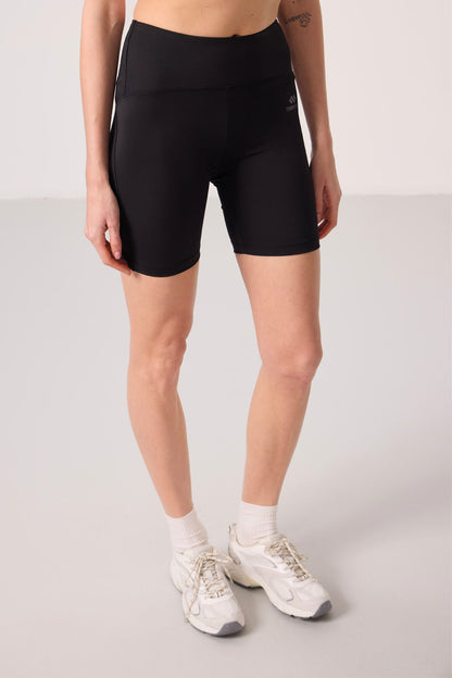 Black High Waist Wrap-up Short Biker Women's Tights - 91007