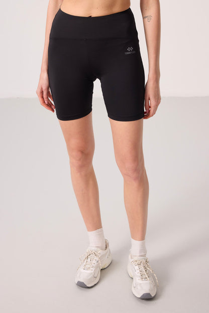 Black High Waist Wrap-up Short Biker Women's Tights - 91007