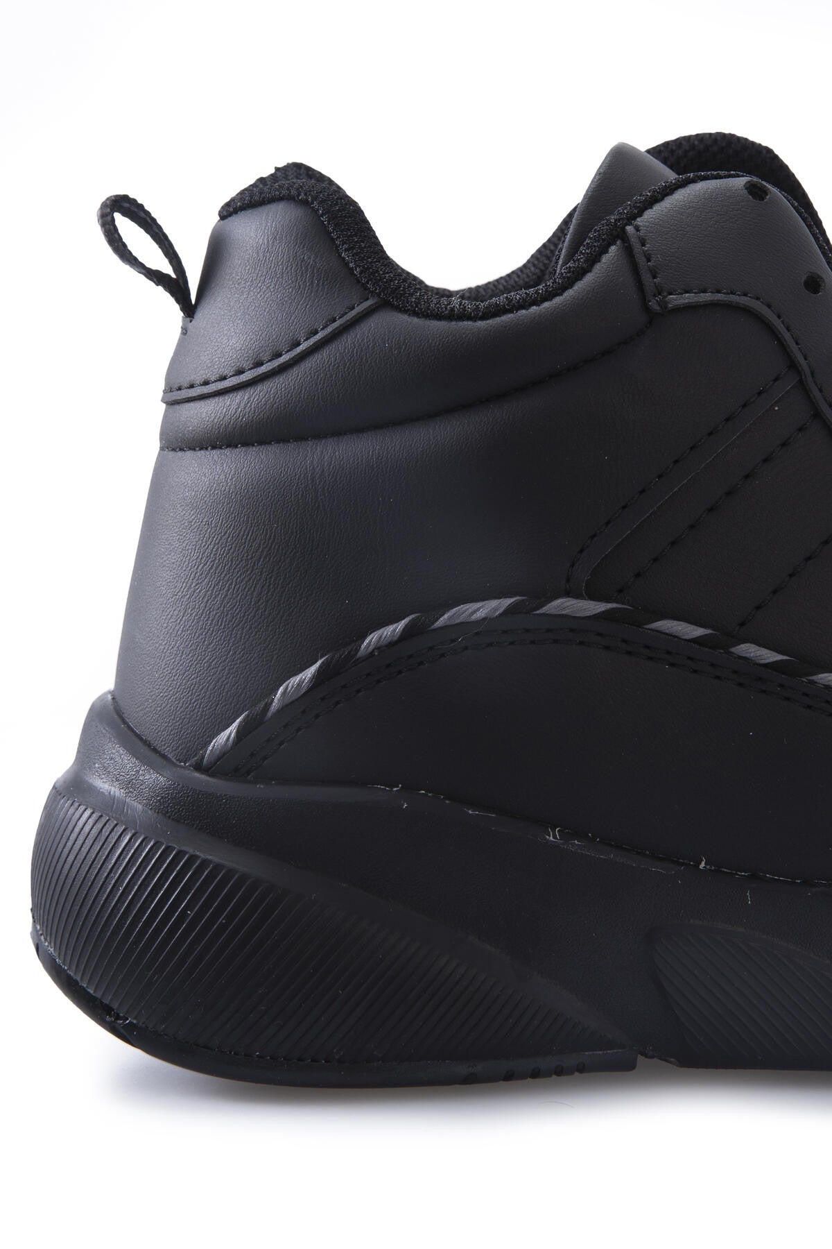 Black High Ankle Strapped High Sole Men's Sports Shoe - 89094