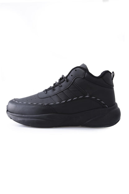 Black High Ankle Strapped High Sole Men's Sports Shoe - 89094