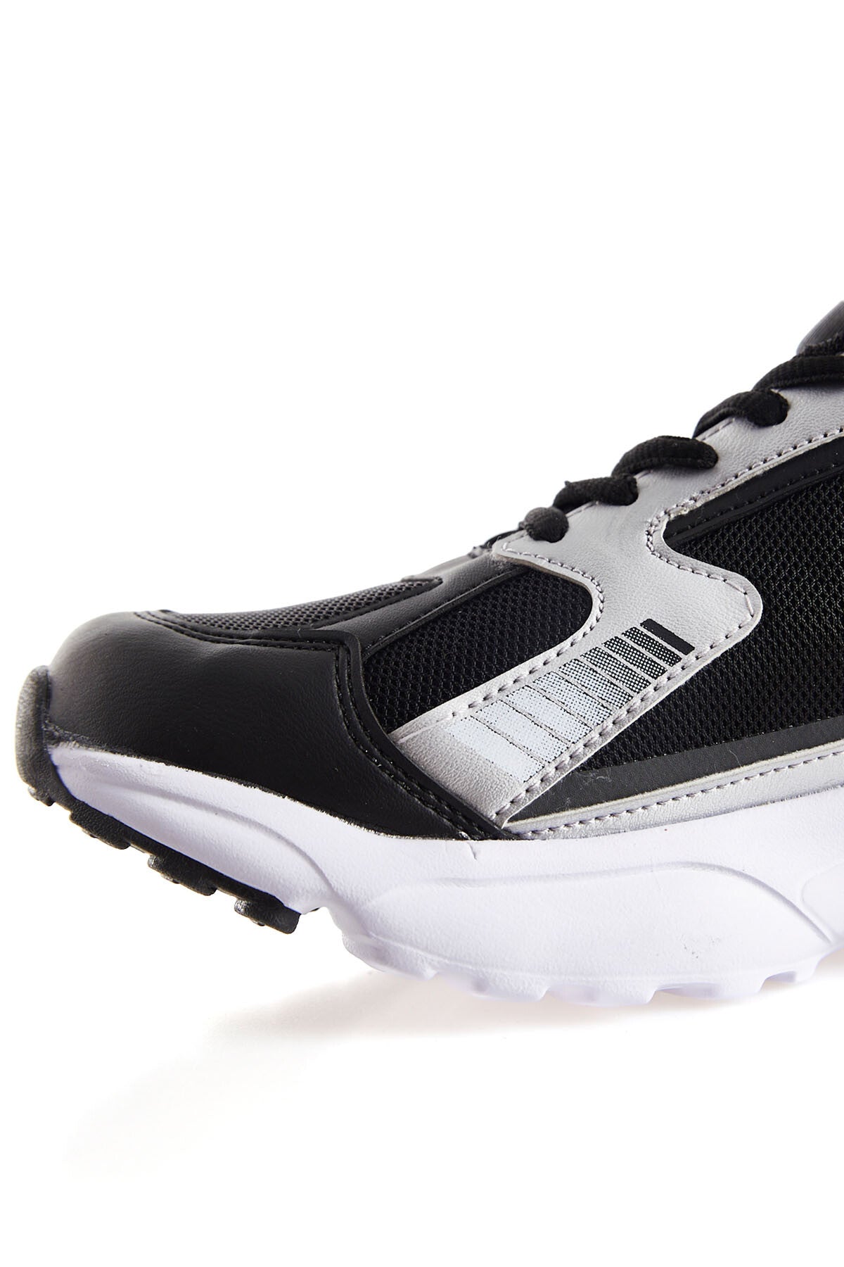 Black High Sole Flat Detailed PU Leather Men's Sports Shoes - 89121