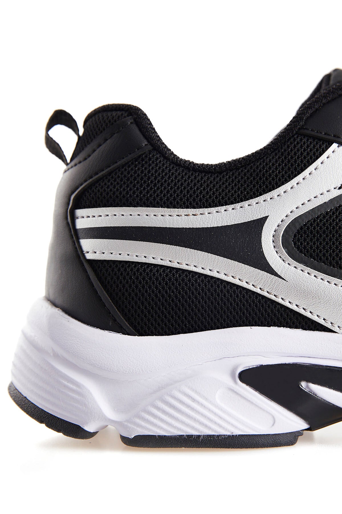 Black High Sole Flat Detailed PU Leather Men's Sports Shoes - 89121